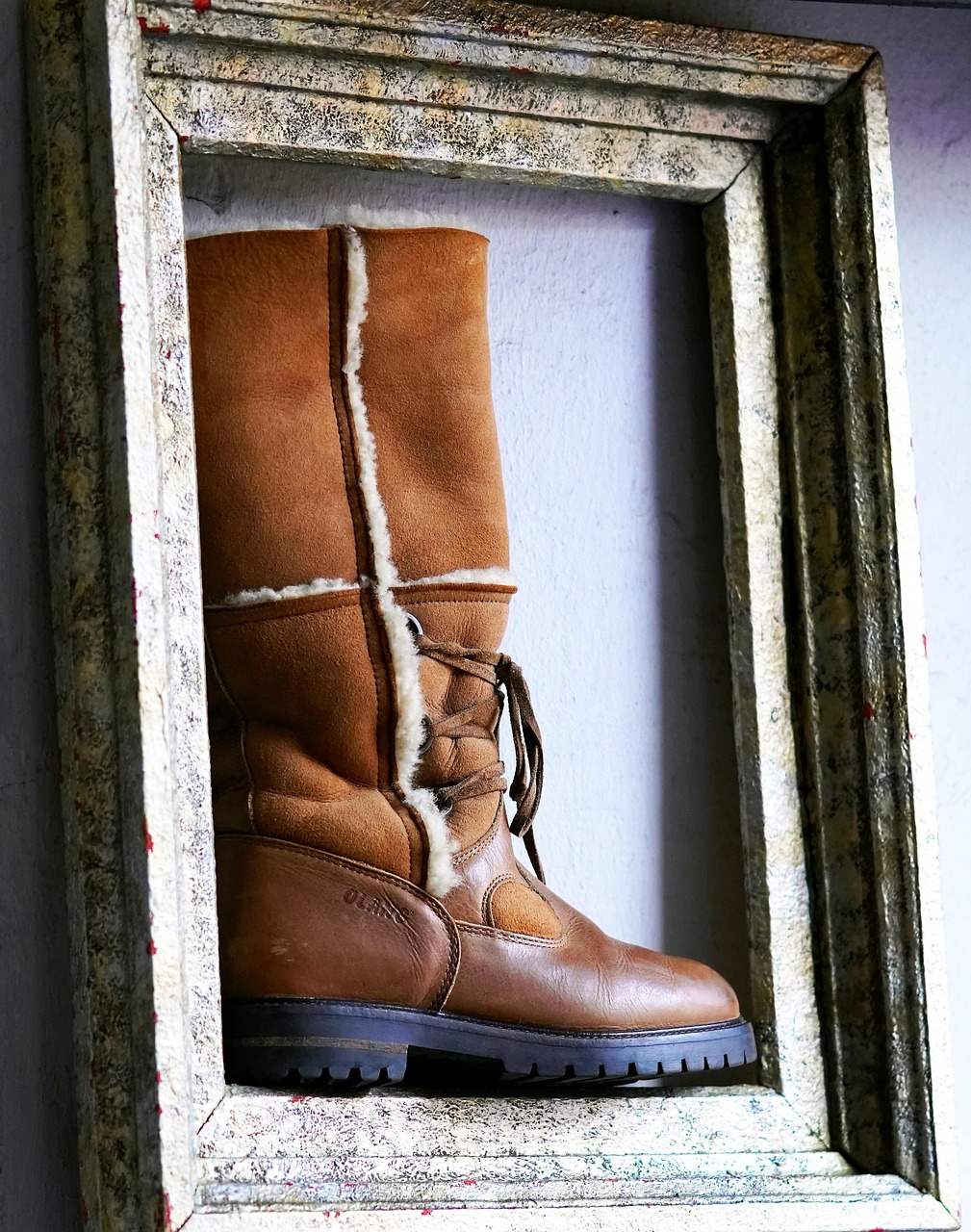 boots, leather, frame, shoes, decoration, shoe store, shopping, picture frame